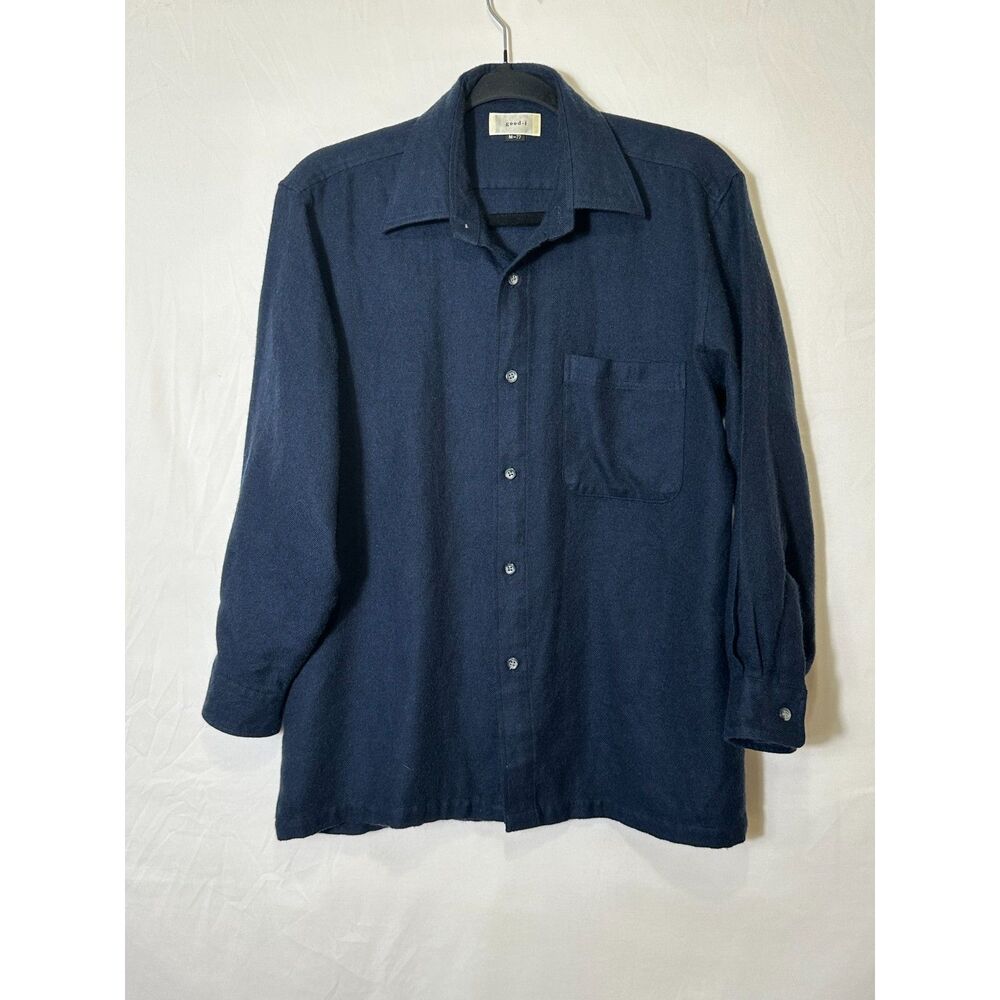 Good-I Men's Izumiya Collared Soft Comfy Button Down Shirt Wool Blend, Size M